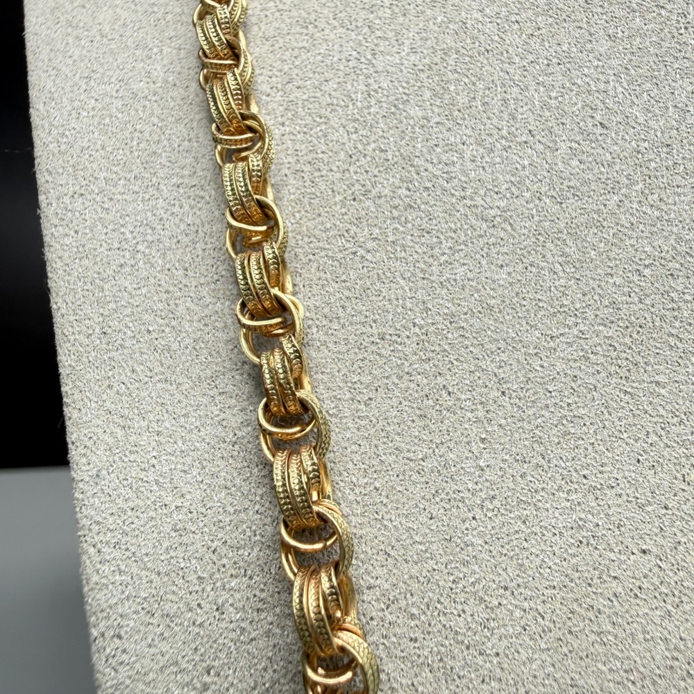 Vintage Chain Necklace Macaron Link Gold Tone Classic Retro 26"